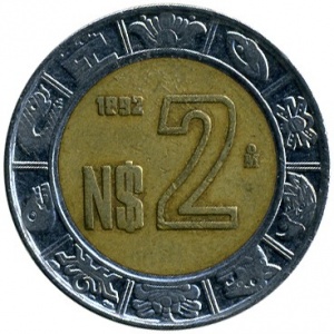 Mexiko 2 neue Pesos - Reverse