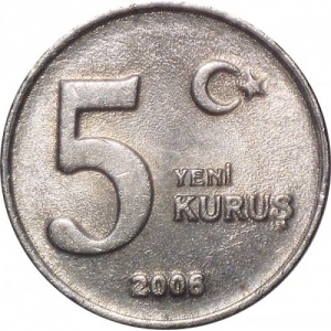 Türkei 5 Neue Kuruş - Reverse