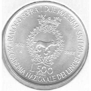 500 lire 1982 - Galileo Galilei, Italy