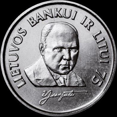 1 Litas , Litauen  (75 Jahre Bank von Litauen)