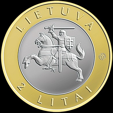 2 Lita , Litvanya (Litvanya tatil köyleri - Birstonas, Renkli madeni para)