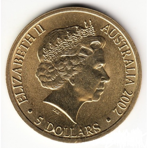 5 dollars , Australia (XVII Commonwealth Games /Hockey stick in center/)