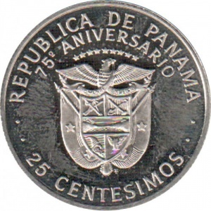 Панама 25 центи - Obverse