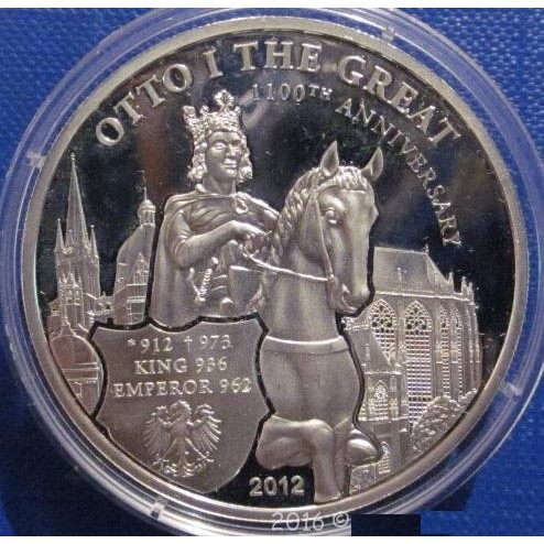 5 dollars , Palau (1100th Anniversary - Birth of Otto I the Great)
