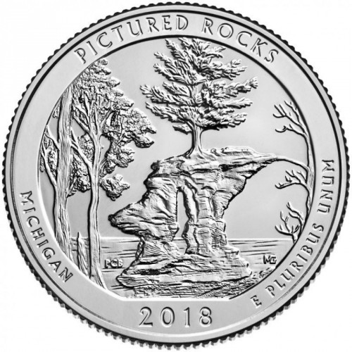 ¼ dollar , États-Unis d'Amérique (Les rives du lac National Lakeshore)