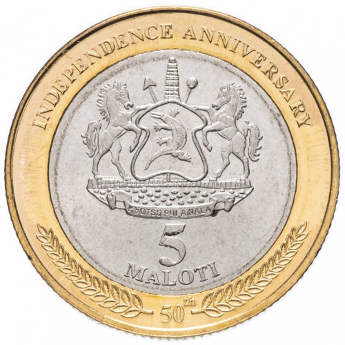 5 maloti , Lesotho (50è aniversari de la Independència)