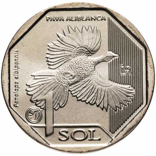 1 Sol , Peru (Belokrili guan (Penelope albipennis))