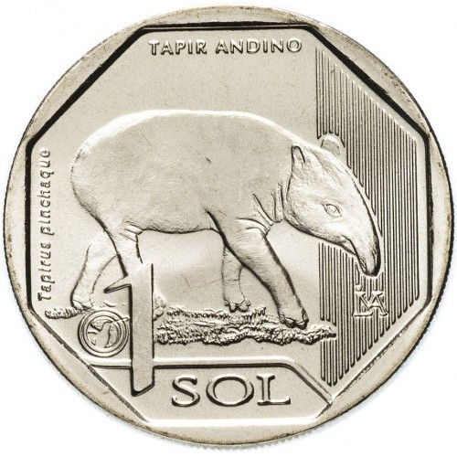 1 sol , Peru (Mountain Tapir (Tapirus pinchaque))