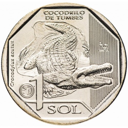 1 sol , Perù (Coccodrillo americano (Crocodylus acutus))
