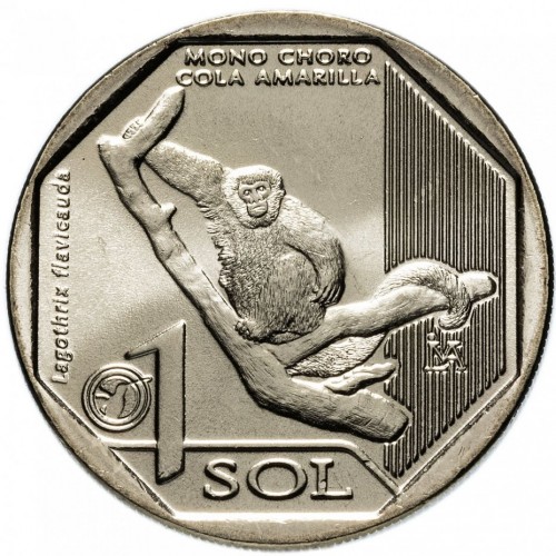 1 sol , Peru (Mono Choro Cola Amarilla (Lagothrix flavicauda))