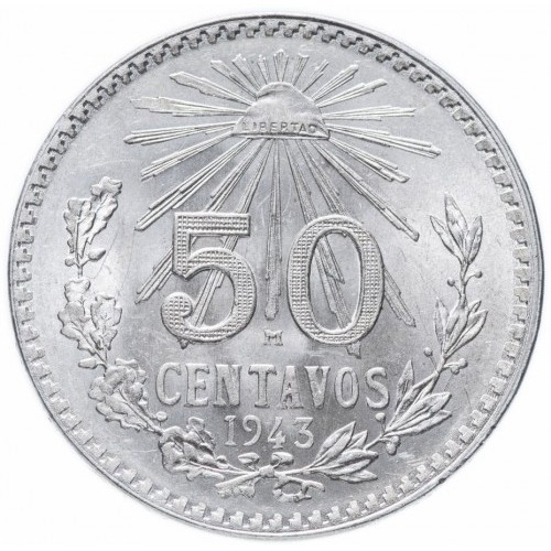 50 сентаво 1919-1945 (Срібло), Мексика