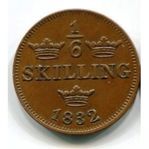 Schweden  ⅙ Skilling - Reverse