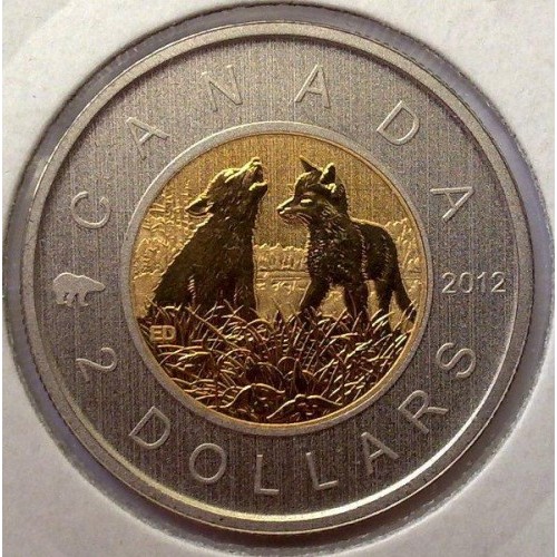 2 dólares , Canadá (Natureza - Filhote de lobo)