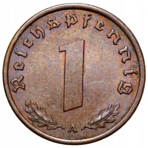 1 рейхспфеніг 1936-1940, Німеччина - Третій рейх