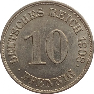 Duitsland 10 pfennig 1908 - reverse