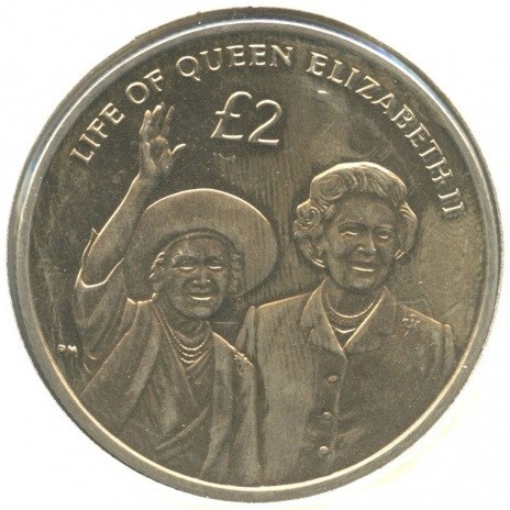 2 Pfund , Britisches Territorium im Indischen Ozean (Das Leben von Königin Elizabeth II. Elizabeth und Königinmutter)
