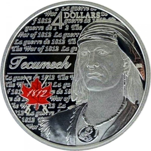 4 Dollár , Kanada (az 1812. évi háború - Tecumseh sauni v. sóni törzsfőnök)