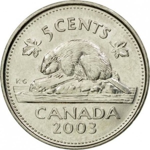 Canada 5 cenți 2003 - reverse