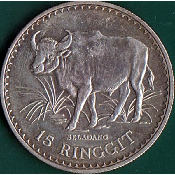 15 ringgit , Malàisia (Conservació de la Fauna Salvatge - Gaur de Malàisia /Seladang/)