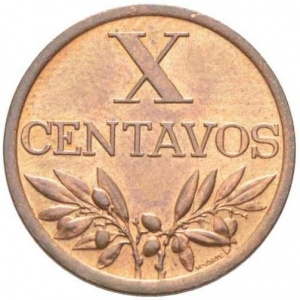 Португалия 10 сентаво - Reverse
