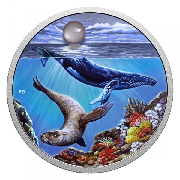 20 dolarů , Kanada (Under a Hopeful Moon. Sea Lion and Humpback Whale)