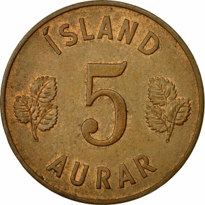 Island  5 Aurar - Reverse