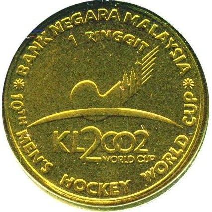1 ringgit , Malásia (X Copa do Mundo de Hóquei Masculino)