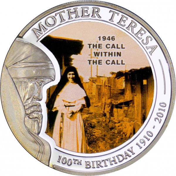 1 Dollar , Palau (100. Geburtstag von Mutter Teresa. 1946 Der Ruf im Ruf)