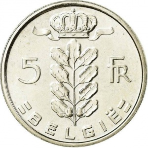 Бельгия 5 франков - Obverse
