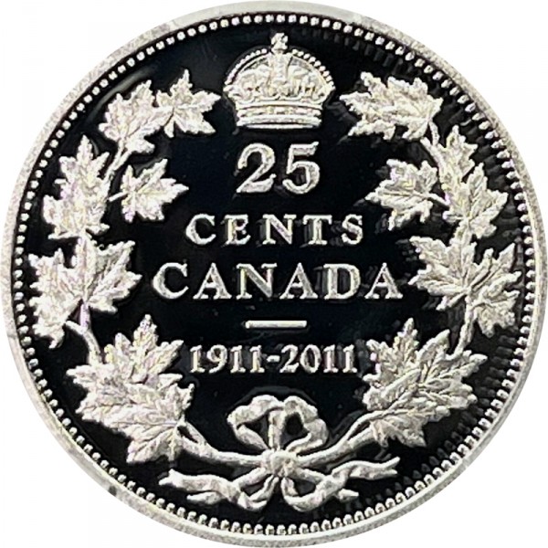 25 cents , Canada (100° anniversario - Dollaro d'argento)