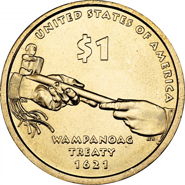 1 Dollar , USA (Wampanoag Freundschaftsvertrag)