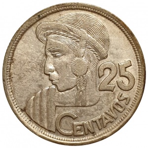 Guatemala  25 Centavos - Reverse