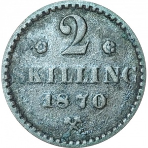 Norwegen  2 Schilling - Reverse