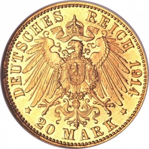 Deutsches Kaiserreich 20 Mark - Reverse