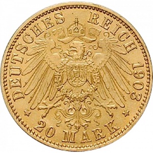 Deutsches Kaiserreich 20 Mark - Reverse