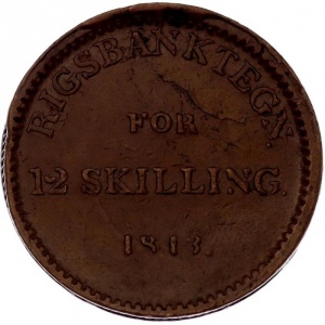 Norwegen  12 Schilling - Reverse