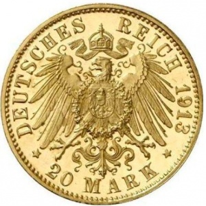 Deutsches Kaiserreich 20 Mark - Reverse