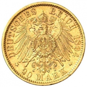 Deutsches Kaiserreich 20 Mark - Reverse