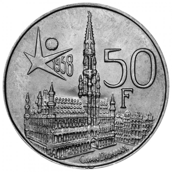 50 Franken , Belgien (Expo 58 - Weltausstellung in Brüssel /DER BELGEN/)