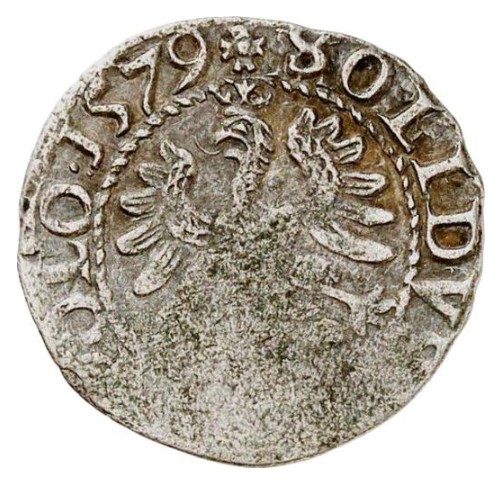 1 solid , Polsko (Batory arms on obverse)