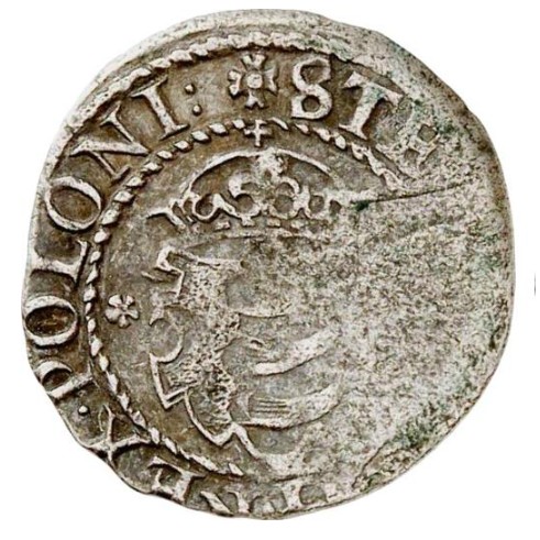 1 solid , Polsko (Batory arms on obverse)