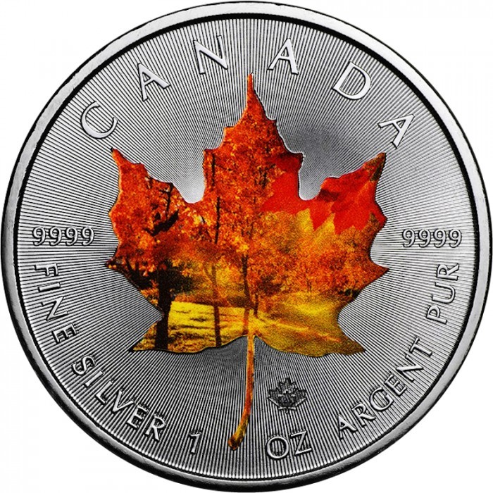 5 dollars , Canada (Quatre saisons - Feuille d'érable, automne / orange /)