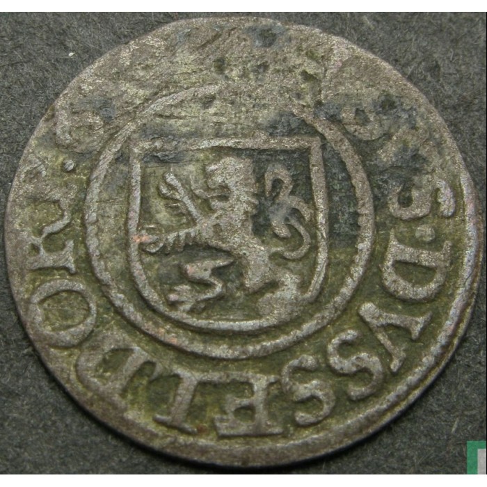 8 赫勒 , 於利希-貝格 (Rampant lion in the shield, lettering: "NVMMVS...")