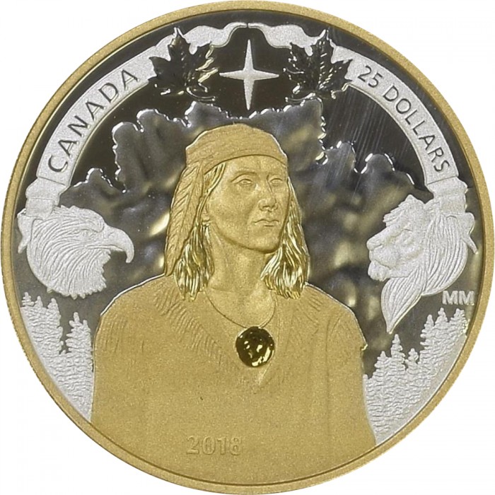 25 dollars , Canada (250th Anniversary - Birth of Tecumseh)