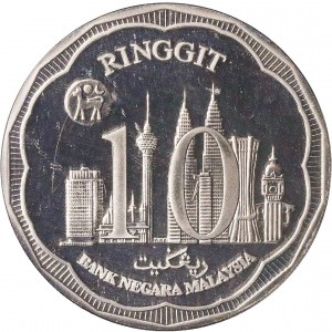 Malezija 10 ringgitov
 - Reverse