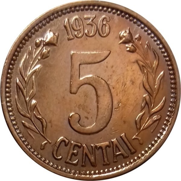 5 centas , Lituania