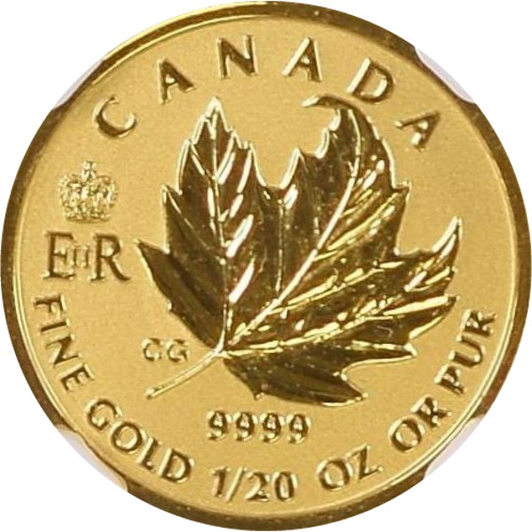 1 dólar , Canadá (Un reinado histórico - Hoja de arce de oro puro)