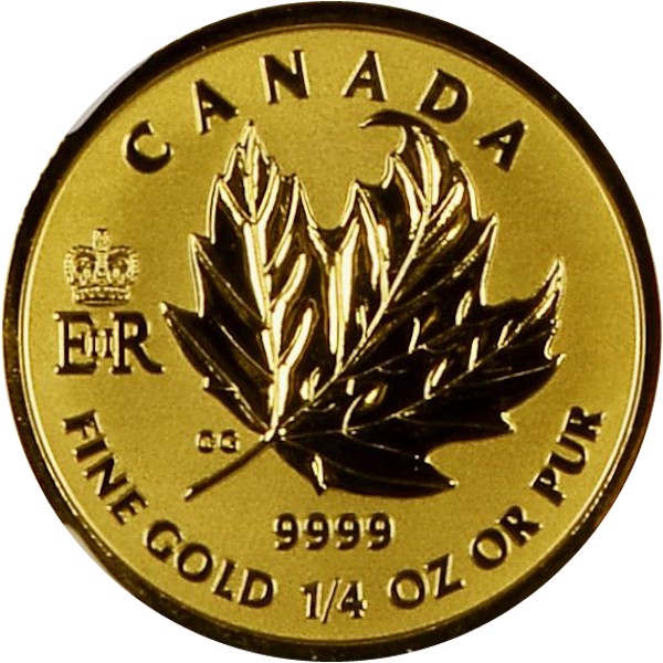 10 dollars , Canada (A Historic Reign - Pure Gold Maple Leaf)