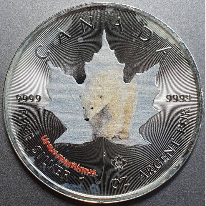5 dollars , Canada (Maple Leaf Wildlife - Polar Bear)