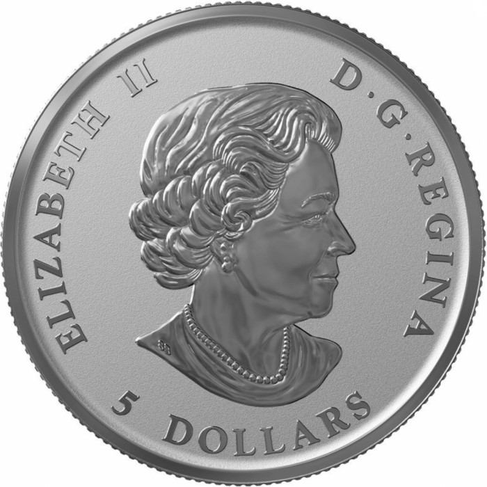 5 dollars , Canada (Heraldic Emblems of Canada - Coat of Arms of Canada)